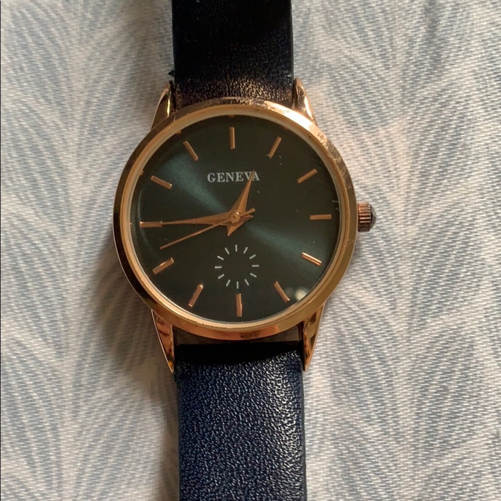 Geneva Watch leather band new worn 2 times